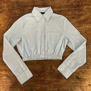 Maje - nearly NEW - striped poplin cropped shirt size 1